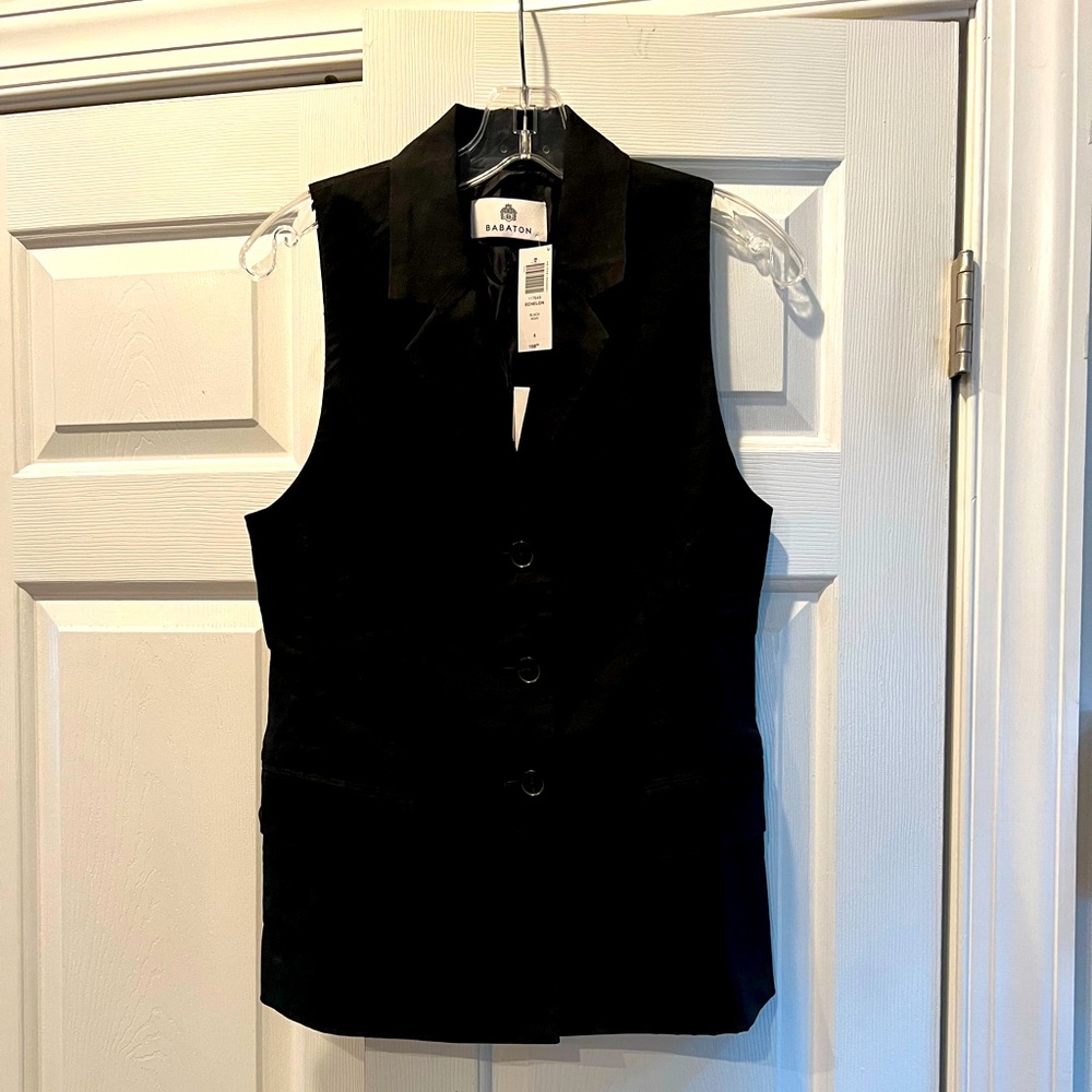 Aritzia Black Sleeveless Button-Front Vest